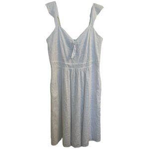 City Chic Women's Plus Size Eyelet White Dress Size 16 Beach Party Yatch Cruise